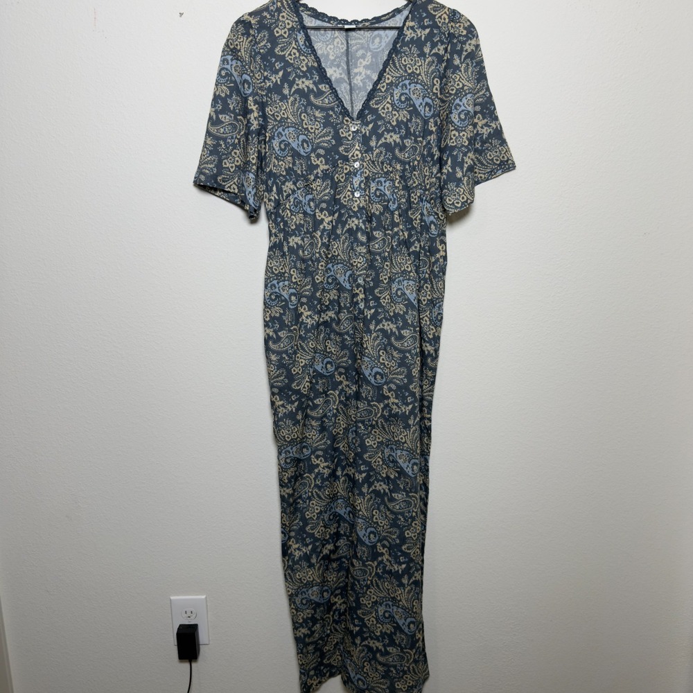Sundance Women‎ Daybreak Maxi Dress Small Paisley V-Neck Half Sleeve Cottagecore